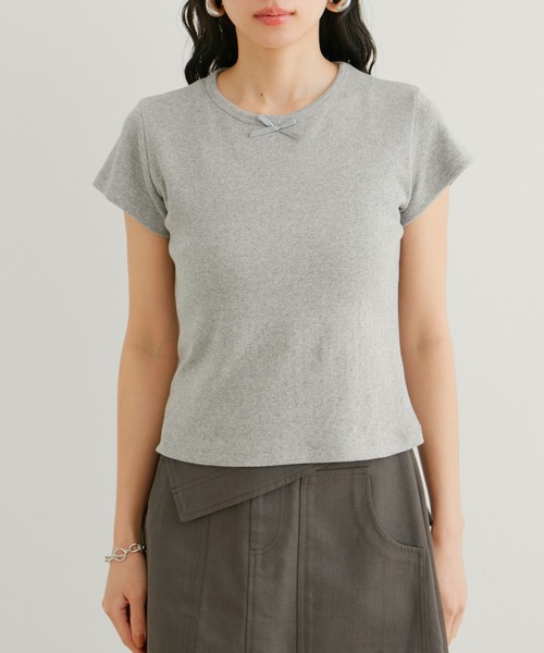 VIS(ビス)の「【WEB/一部店舗限定】パターンメッシュミニTシャツ(Tシャツ/カットソー・レディース・ピンク/ホワイト系その他/ホワイト系その他2/グレー・FREE)」の15枚目の写真