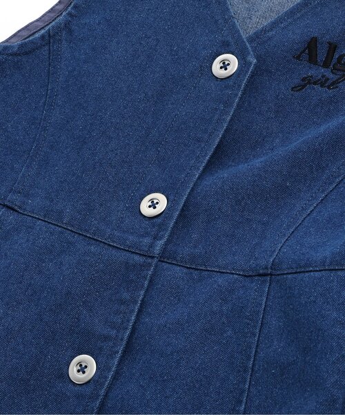 algy（アルジー）の「チェリーモチーフジャンスカ（ジャンパースカート・キッズ・アイボリー/インディゴブルー・XXX-SMALL/XX-SMALL/X-SMALL/MEDIUM/SMALL）」の14枚目の写真