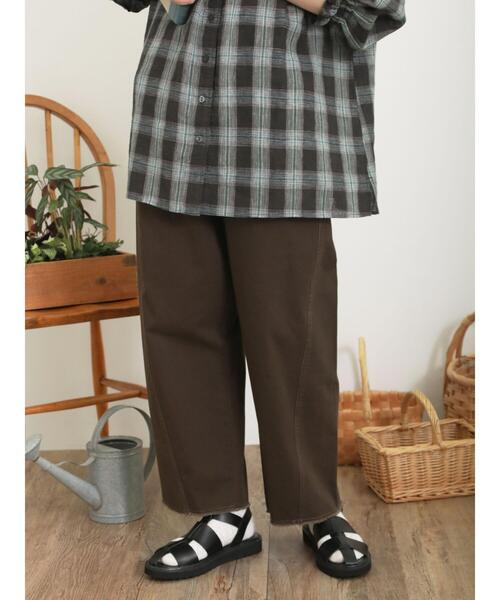 Samansa Mos2(サマンサ モスモス)の「【Sサイズ / WEB限定】ツイルほつほつカーブパンツ(その他パンツ・レディース・ベージュ/キナリ/ダークブラウン/グリーン/ピンク・M/S)」の3枚目の写真