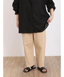 Samansa Mos2 | 【Sサイズ / WEB限定】ツイルほつほつカーブパンツ(その他パンツ)