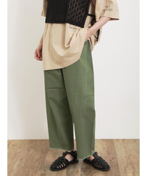 Samansa Mos2(サマンサ モスモス)の「【Sサイズ / WEB限定】ツイルほつほつカーブパンツ(その他パンツ・レディース・ベージュ/キナリ/ダークブラウン/グリーン/ピンク・M/S)」の4枚目の写真