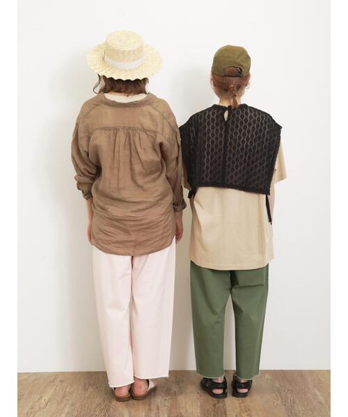 Samansa Mos2(サマンサ モスモス)の「【Sサイズ / WEB限定】ツイルほつほつカーブパンツ(その他パンツ・レディース・ベージュ/キナリ/ダークブラウン/グリーン/ピンク・M/S)」の8枚目の写真