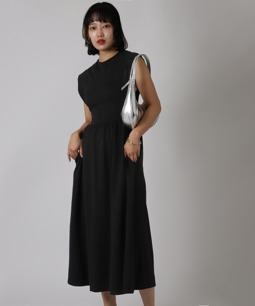ketty cherie（ケティシェリー）の「デザインスリーブカットワンピース≪洗濯機で洗える≫（ワンピース・レディース・ブラック・M）」の7枚目の写真