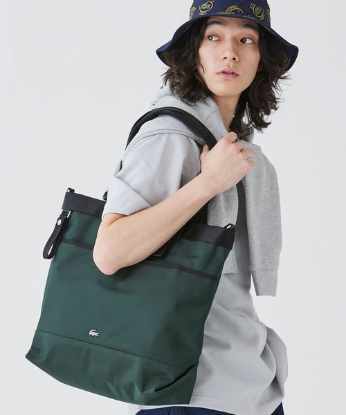 LACOSTE（ラコステ）の「コメ PCポケットラージトートバッグ（トートバッグ・メンズ・ブラック/ダークグリーン・FREE）」の17枚目の写真