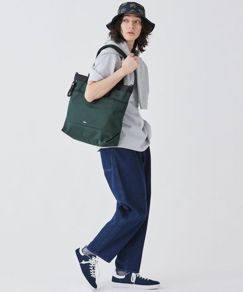 LACOSTE（ラコステ）の「コメ PCポケットラージトートバッグ（トートバッグ・メンズ・ブラック/ダークグリーン・FREE）」の19枚目の写真