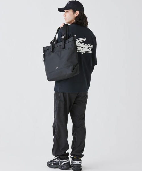 LACOSTE（ラコステ）の「コメ PCポケットラージトートバッグ（トートバッグ・メンズ・ブラック/ダークグリーン・FREE）」の10枚目の写真