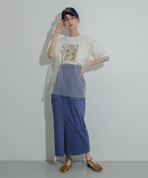 SENSE OF PLACE by URBAN RESEARCH（センスオブプレイスバイアーバンリサーチ）の「アウトポケットジャージースカート（スカート・レディース・ブラック/ライトブルー/オレンジ/ライトベージュ/ブルー・SMALL/TALL/LARGE/MEDIUM/X-SMALL）」の6枚目の写真