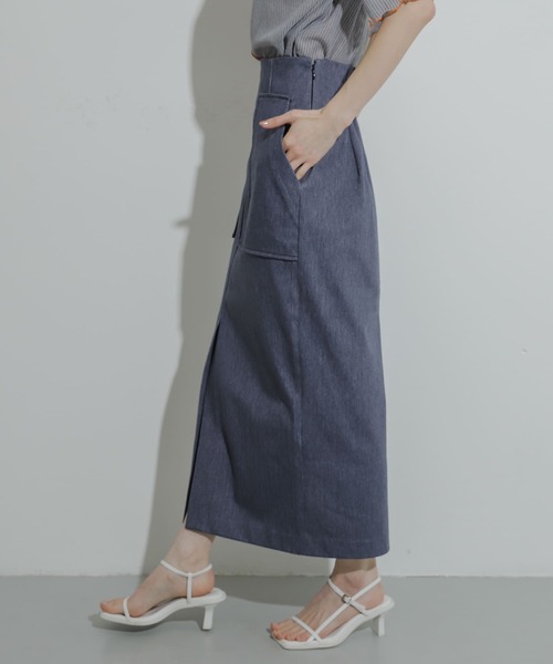 SENSE OF PLACE by URBAN RESEARCH（センスオブプレイスバイアーバンリサーチ）の「アウトポケットジャージースカート（スカート・レディース・ブラック/ライトブルー/オレンジ/ライトベージュ/ブルー・SMALL/TALL/LARGE/MEDIUM/X-SMALL）」の8枚目の写真