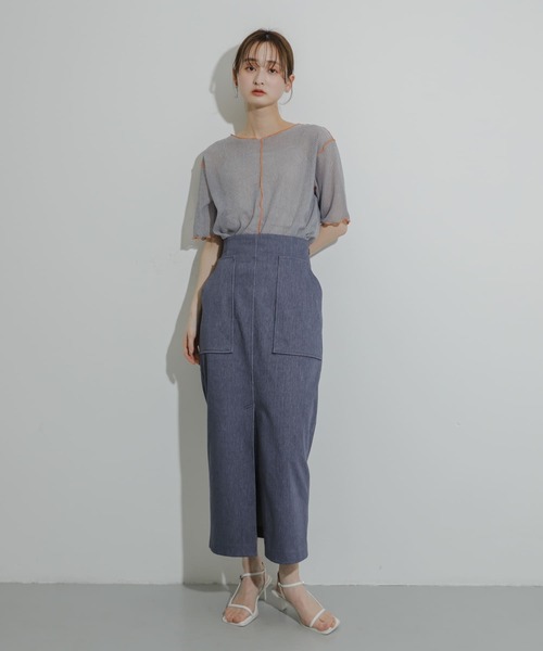 SENSE OF PLACE by URBAN RESEARCH（センスオブプレイスバイアーバンリサーチ）の「アウトポケットジャージースカート（スカート・レディース・ブラック/ライトブルー/オレンジ/ライトベージュ/ブルー・SMALL/TALL/LARGE/MEDIUM/X-SMALL）」の10枚目の写真