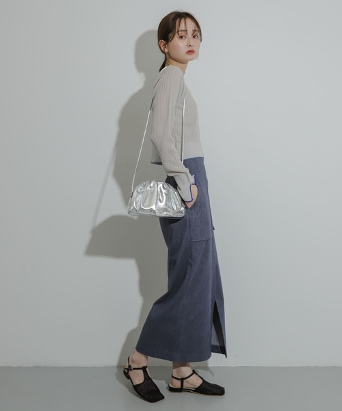 SENSE OF PLACE by URBAN RESEARCH（センスオブプレイスバイアーバンリサーチ）の「アウトポケットジャージースカート（スカート・レディース・ブラック/ライトブルー/オレンジ/ライトベージュ/ブルー・SMALL/TALL/LARGE/MEDIUM/X-SMALL）」の12枚目の写真