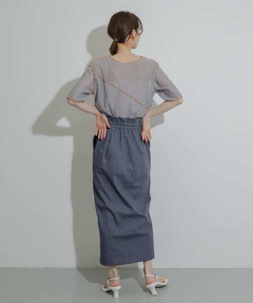 SENSE OF PLACE by URBAN RESEARCH（センスオブプレイスバイアーバンリサーチ）の「アウトポケットジャージースカート（スカート・レディース・ブラック/ライトブルー/オレンジ/ライトベージュ/ブルー・SMALL/TALL/LARGE/MEDIUM/X-SMALL）」の14枚目の写真