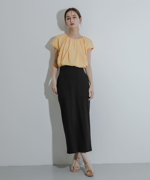 SENSE OF PLACE by URBAN RESEARCH（センスオブプレイスバイアーバンリサーチ）の「アウトポケットジャージースカート（スカート・レディース・ブラック/ライトブルー/オレンジ/ライトベージュ/ブルー・SMALL/TALL/LARGE/MEDIUM/X-SMALL）」の19枚目の写真