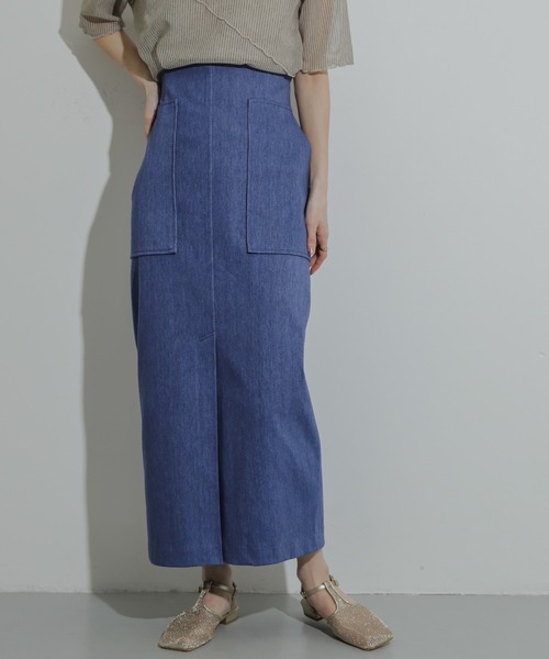 SENSE OF PLACE by URBAN RESEARCH（センスオブプレイスバイアーバンリサーチ）の「アウトポケットジャージースカート（スカート・レディース・ブラック/ライトブルー/オレンジ/ライトベージュ/ブルー・SMALL/TALL/LARGE/MEDIUM/X-SMALL）」の5枚目の写真