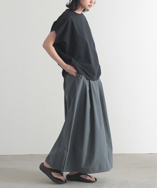 for/c（フォーシー）の「[新色追加]汗シミ防止フレンチスリーブTシャツ【サスティナブル】（Tシャツ/カットソー・レディース・ライム/ホワイト/ブラック/チャコールグレー/ブラウン/ブルー/ピンク・LL/L/M）」の21枚目の写真