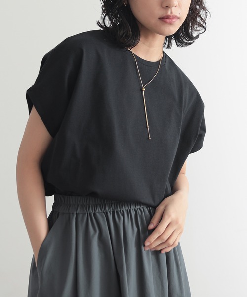 for/c（フォーシー）の「[新色追加]汗シミ防止フレンチスリーブTシャツ【サスティナブル】（Tシャツ/カットソー・レディース・ライム/ホワイト/ブラック/チャコールグレー/ブラウン/ブルー/ピンク・LL/L/M）」の20枚目の写真