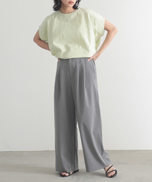 for/c（フォーシー）の「[新色追加]汗シミ防止フレンチスリーブTシャツ【サスティナブル】（Tシャツ/カットソー・レディース・ライム/ホワイト/ブラック/チャコールグレー/ブラウン/ブルー/ピンク・LL/L/M）」の18枚目の写真
