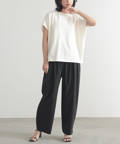 for/c（フォーシー）の「[新色追加]汗シミ防止フレンチスリーブTシャツ【サスティナブル】（Tシャツ/カットソー・レディース・ライム/ホワイト/ブラック/チャコールグレー/ブラウン/ブルー/ピンク・LL/L/M）」の13枚目の写真
