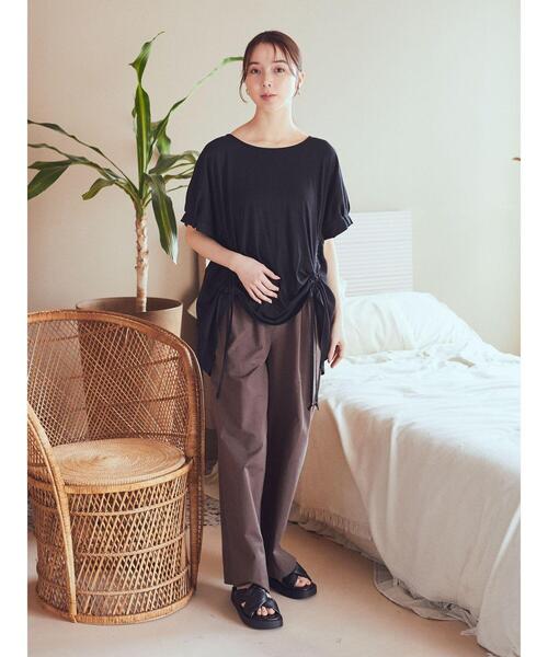 ZARA ドローストリングギャザーTシャツ 1165/190 ドローストリングギャザーTシャツ - チョコレート | ZARA Japan