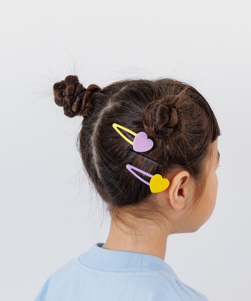 LOWRYS FARM（ローリーズファーム）の「ハート２Ｐヘアピン　122491（ヘアピン・キッズ・パープル/ピンク/ブルー/オレンジ/ライトブルー/パープル系・FREE）」の4枚目の写真