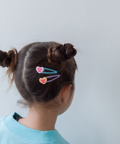 LOWRYS FARM（ローリーズファーム）の「ハート２Ｐヘアピン　122491（ヘアピン・キッズ・パープル/ピンク/ブルー/オレンジ/ライトブルー/パープル系・FREE）」の6枚目の写真