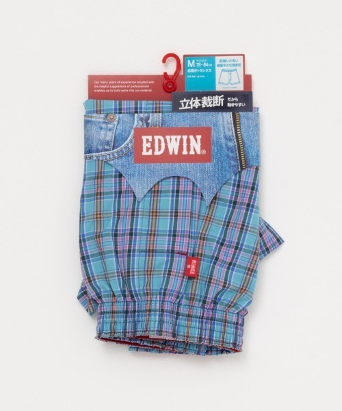 EDWIN（エドウィン）の「EDWIN綿１００％チェックトランクス（トランクス・メンズ・グリーン/ブルー・M/L/XL）」の9枚目の写真