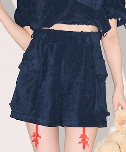 lilLilly（リルリリー）の「パイルショートパンツ（その他パンツ・レディース・ピンク/ネイビー/クリーム・FREE）」の3枚目の写真