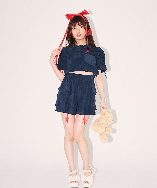 lilLilly（リルリリー）の「パイルショートパンツ（その他パンツ・レディース・ピンク/ネイビー/クリーム・FREE）」の11枚目の写真