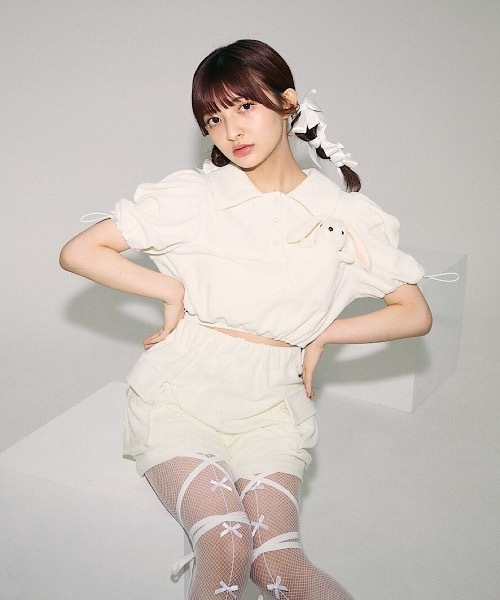 lilLilly（リルリリー）の「パイルショートパンツ（その他パンツ・レディース・ピンク/ネイビー/クリーム・FREE）」の12枚目の写真