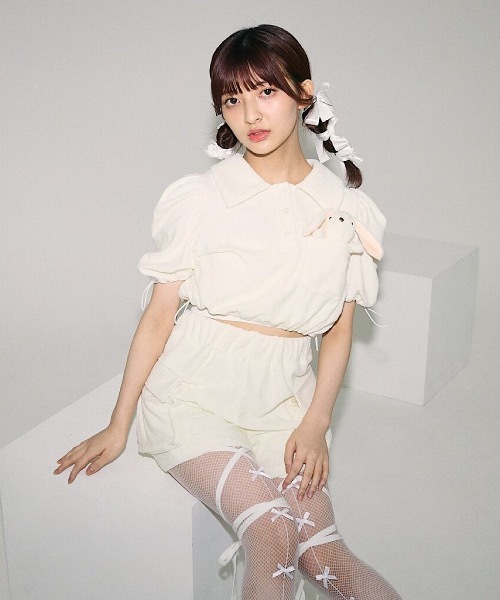 lilLilly（リルリリー）の「パイルショートパンツ（その他パンツ・レディース・ピンク/ネイビー/クリーム・FREE）」の13枚目の写真