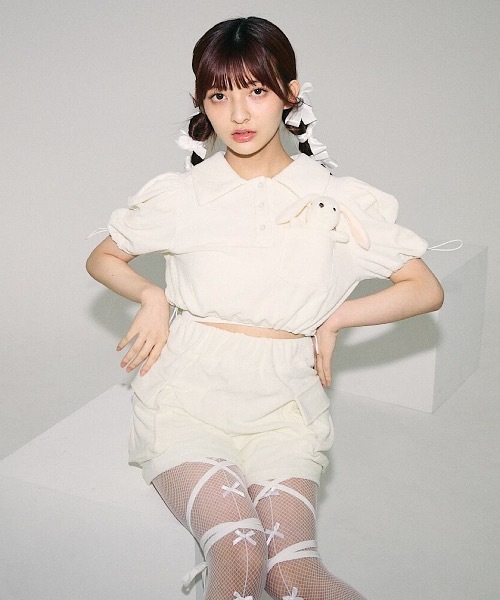 lilLilly（リルリリー）の「パイルショートパンツ（その他パンツ・レディース・ピンク/ネイビー/クリーム・FREE）」の6枚目の写真