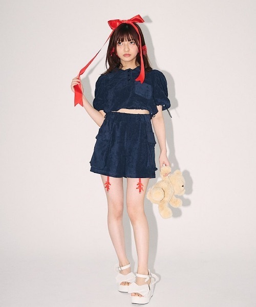 lilLilly（リルリリー）の「パイルショートパンツ（その他パンツ・レディース・ピンク/ネイビー/クリーム・FREE）」の17枚目の写真