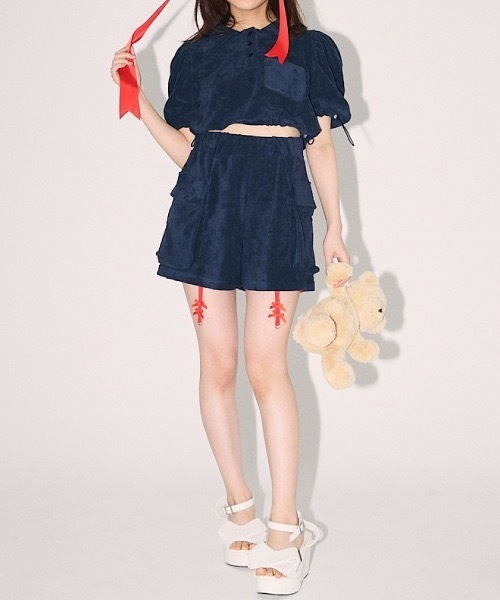 lilLilly（リルリリー）の「パイルショートパンツ（その他パンツ・レディース・ピンク/ネイビー/クリーム・FREE）」の20枚目の写真