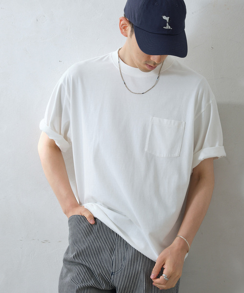 JOURNAL STANDARD relume(ジャーナルスタンダード レリューム)の「”吸水速乾”COOLMAX USAコットン オーバーサイズライトオンスTシャツ(Tシャツ/カットソー・メンズ・ブラック/サックスブルー/アイボリー/ホワイト/オレンジ/ブラックミックス・LARGE/MEDIUM/X-LARGE)」の2枚目の写真