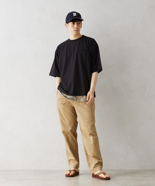 JOURNAL STANDARD relume(ジャーナルスタンダード レリューム)の「”吸水速乾”COOLMAX USAコットン オーバーサイズライトオンスTシャツ(Tシャツ/カットソー・メンズ・ブラック/サックスブルー/アイボリー/ホワイト/オレンジ/ブラックミックス・LARGE/MEDIUM/X-LARGE)」の7枚目の写真