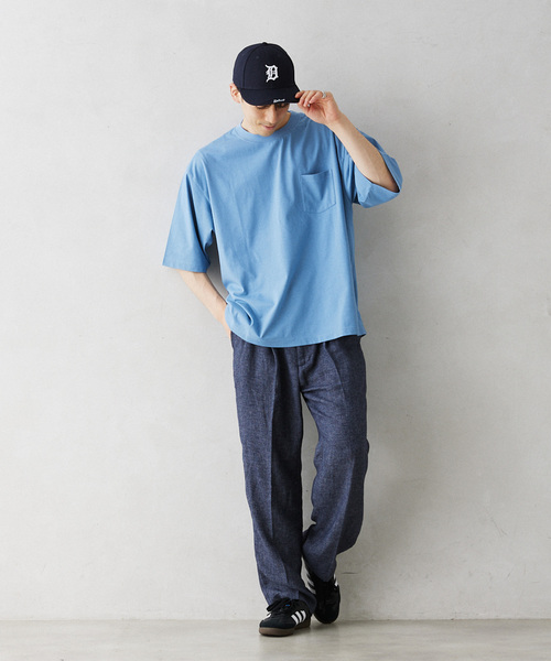 JOURNAL STANDARD relume(ジャーナルスタンダード レリューム)の「”吸水速乾”COOLMAX USAコットン オーバーサイズライトオンスTシャツ(Tシャツ/カットソー・メンズ・ブラック/サックスブルー/アイボリー/ホワイト/オレンジ/ブラックミックス・LARGE/MEDIUM/X-LARGE)」の12枚目の写真