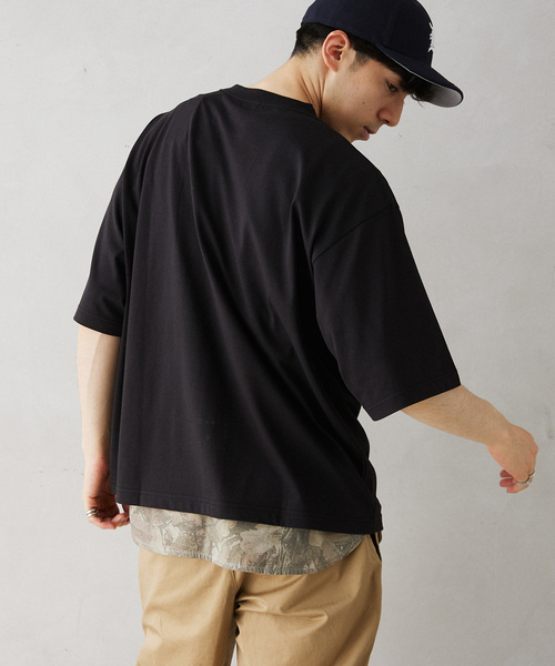 JOURNAL STANDARD relume(ジャーナルスタンダード レリューム)の「”吸水速乾”COOLMAX USAコットン オーバーサイズライトオンスTシャツ(Tシャツ/カットソー・メンズ・ブラック/サックスブルー/アイボリー/ホワイト/オレンジ/ブラックミックス・LARGE/MEDIUM/X-LARGE)」の18枚目の写真