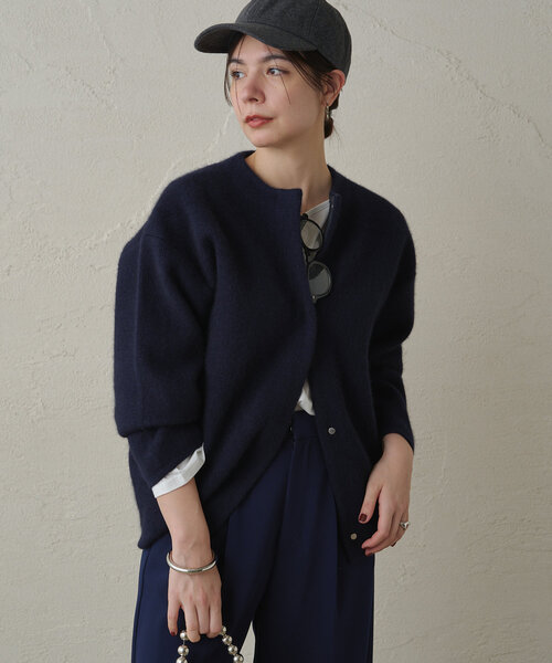 LOUNGEDRESS(ラウンジドレス)の「接結ニットコート(その他アウター・レディース・ベージュ/ネイビー/グレー・FREE)」の8枚目の写真