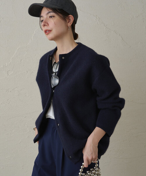 LOUNGEDRESS(ラウンジドレス)の「接結ニットコート(その他アウター・レディース・ベージュ/ネイビー/グレー・FREE)」の6枚目の写真