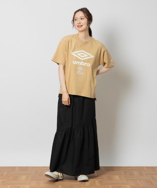 UMBRO(アンブロ)の「UMBRO(アンブロ)ロゴクルーネックTシャツ(Tシャツ/カットソー・レディース・ブラック/ベージュ/ホワイト・M/L/XL)」の12枚目の写真