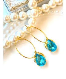 【MUURABBTI】雫ビジューのフープピアス(MA)