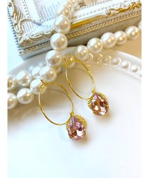【MUURABBTI】雫ビジューのフープピアス(MA)