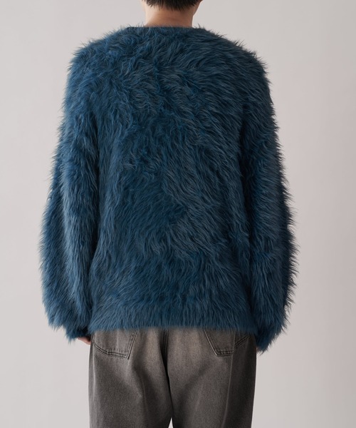 Lui's（ルイス）の「シャギークルーネックニット（ニット/セーター・メンズ・チャコールグレー/ブラック/ライトグレー/グリーン・FREE）」の6枚目の写真