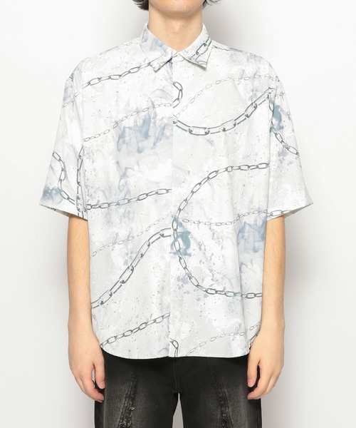 HARE（ハレ）の「【UNDERGROUND MODE】チェーンガラネクタイシャツ(HARE)（シャツ/ブラウス・メンズ・ホワイト/ブラック・SMALL/MEDIUM）」の16枚目の写真