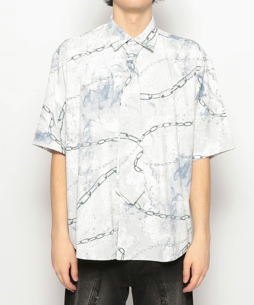 HARE（ハレ）の「【UNDERGROUND MODE】チェーンガラネクタイシャツ(HARE)（シャツ/ブラウス・メンズ・ホワイト/ブラック・SMALL/MEDIUM）」の17枚目の写真