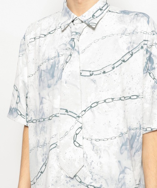 HARE（ハレ）の「【UNDERGROUND MODE】チェーンガラネクタイシャツ(HARE)（シャツ/ブラウス・メンズ・ホワイト/ブラック・SMALL/MEDIUM）」の21枚目の写真