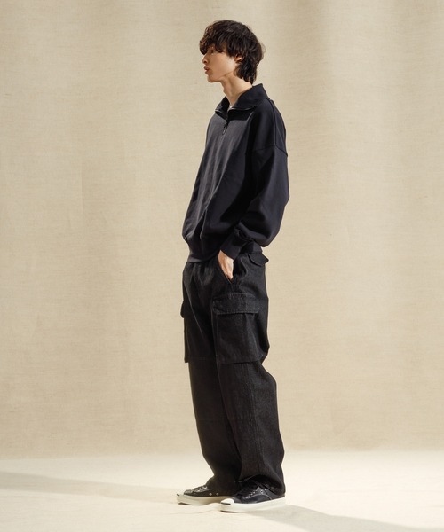 ADAM ET ROPE'（アダムエロペ）の「デニム ワイド カーゴパンツ / ユニセックス（カーゴパンツ・メンズ・ブラック系その他/ネイビー・L/M）」の7枚目の写真