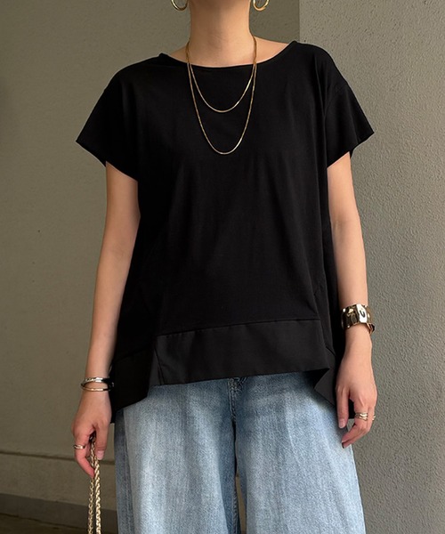 LBC(エルビーシー)の「Aライン裾切り替えカットソー(Tシャツ/カットソー・レディース・ベージュ/ブラック/ブルー/オレンジ・L/M)」の2枚目の写真