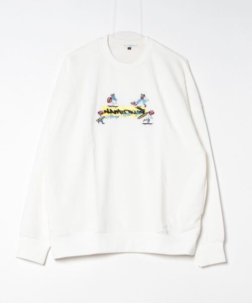 RE730（アールイーセブンサーティー）の「なみおくんはフロントに集合！　ビッグシルエットトレーナー（Tシャツ/カットソー・メンズ・ブラック/オフホワイト・LARGE/X-LARGE/MEDIUM）」の15枚目の写真