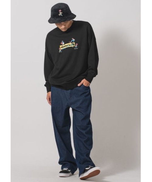 RE730（アールイーセブンサーティー）の「なみおくんはフロントに集合！　ビッグシルエットトレーナー（Tシャツ/カットソー・メンズ・ブラック/オフホワイト・LARGE/X-LARGE/MEDIUM）」の4枚目の写真