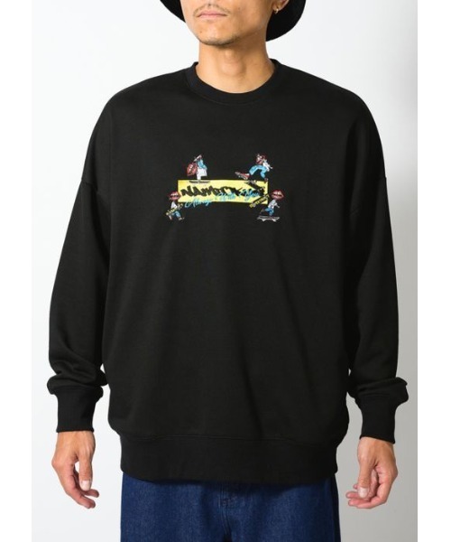 RE730（アールイーセブンサーティー）の「なみおくんはフロントに集合！　ビッグシルエットトレーナー（Tシャツ/カットソー・メンズ・ブラック/オフホワイト・LARGE/X-LARGE/MEDIUM）」の9枚目の写真